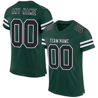 Custom Football Jersey - Green Black-White Mesh Authentic