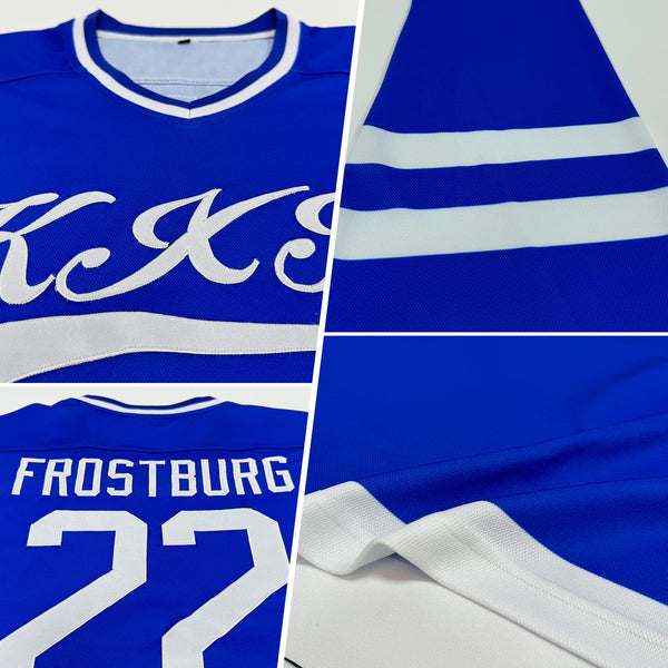 Custom Hockey Jersey - Royal White