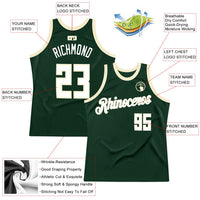 Custom Basketball Jersey - Hunter Green White-Cream Authentic Throwback
