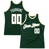 Custom Basketball Jersey - Hunter Green White-Cream Authentic Throwback