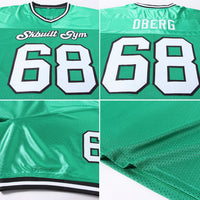 Custom Football Jersey - Grass Green White-Black Mesh Authentic Throwback