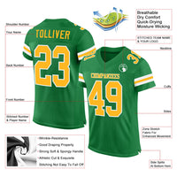 Custom Football Jersey - Grass Green Gold-White Mesh Authentic