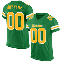 Custom Football Jersey - Grass Green Gold-White Mesh Authentic