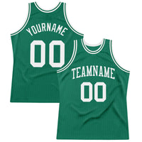 Custom Basketball Jersey - Kelly Green White Authentic Throwback