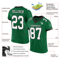 Custom Football Jersey - Kelly Green White-Black Mesh Authentic