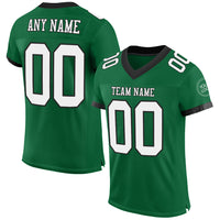 Custom Football Jersey - Kelly Green White-Black Mesh Authentic