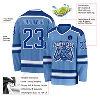 Custom Hockey Jersey - Light Blue Royal-White