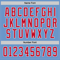 Custom Hockey Jersey - Light Blue Red-White
