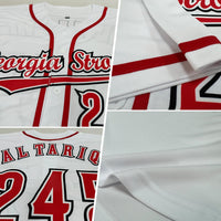 Custom Baseball Jersey - White Red-Black