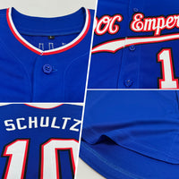 Custom Baseball Jersey - Royal White-Red Authentic