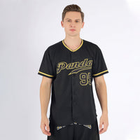 Custom Baseball Jersey - Black Black-Old Gold Authentic