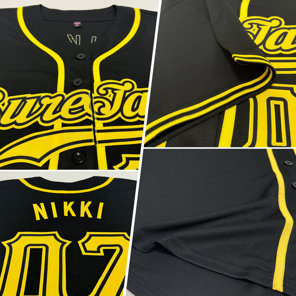 Custom Baseball Jersey - Black Gold Authentic