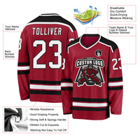 Custom Hockey Jersey - Maroon White-Black