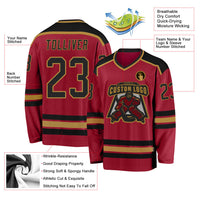 Custom Hockey Jersey - Maroon Black-Old Gold