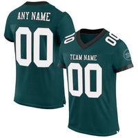 Custom Football Jersey - Midnight Green White Gray-Black Mesh Authentic