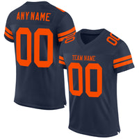 Custom Football Jersey - Navy Orange Mesh Authentic