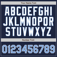 Custom Baseball Jersey - Navy White Pinstripe Light Blue-White Authentic