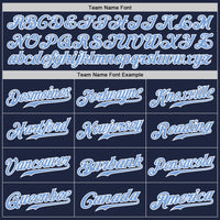 Custom Baseball Jersey - Navy White Pinstripe Light Blue-White Authentic
