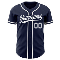 Custom Baseball Jersey - Navy White Authentic