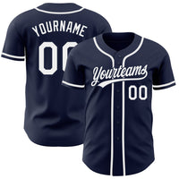 Custom Baseball Jersey - Navy White Authentic