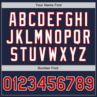 Custom Baseball Jersey - Navy Red-White Authentic