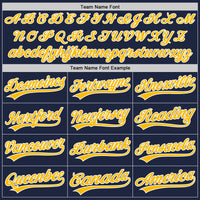 Custom Baseball Jersey - Navy White Pinstripe Gold Authentic
