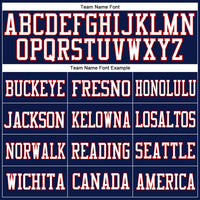 Custom Football Jersey - Navy White-Red Mesh Authentic