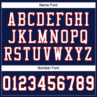 Custom Football Jersey - Navy White-Red Mesh Authentic