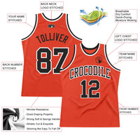 Custom Basketball Jersey - Orange Black-White Authentic Throwback