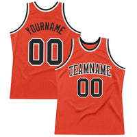 Custom Basketball Jersey - Orange Black-White Authentic Throwback