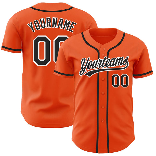 Custom Baseball Jersey - Orange Black-White Authentic