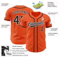 Custom Baseball Jersey - Orange White Pinstripe Black Authentic