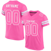 Custom Football Jersey - Pink Pink-White Mesh Authentic