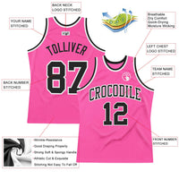 Custom Basketball Jersey - Pink Black-White Authentic Throwback