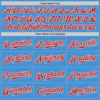 Custom Baseball Jersey - Powder Blue White Pinstripe Red-White Authentic