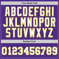 Custom Basketball Jersey - Purple White-Gold Authentic Throwback