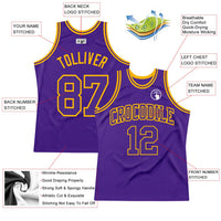 Custom Basketball Jersey - Purple Purple-Gold Authentic Throwback