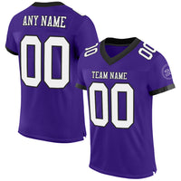 Custom Football Jersey - Purple White-Black Mesh Authentic