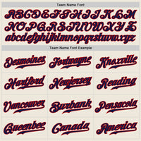 Custom Baseball Jersey - Cream Navy Pinstripe Navy-Red Authentic Raglan Sleeves