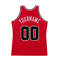 Custom Basketball Jersey - Red Black-Red Authentic Throwback