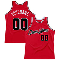 Custom Basketball Jersey - Red Black-Red Authentic Throwback
