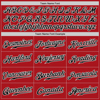 Custom Baseball Jersey - Red Black Pinstripe Black-White Authentic