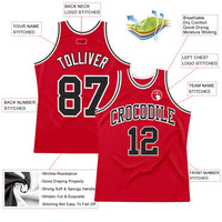 Custom Basketball Jersey - Red Black-White Authentic Throwback