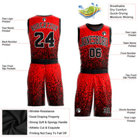 Custom Basketball Jersey - Red Black-White Round Neck Sublimation Uniform