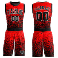 Custom Basketball Jersey - Red Black-White Round Neck Sublimation Uniform