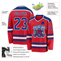 Custom Hockey Jersey - Red Royal-White