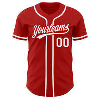 Custom Baseball Jersey - Red White Authentic