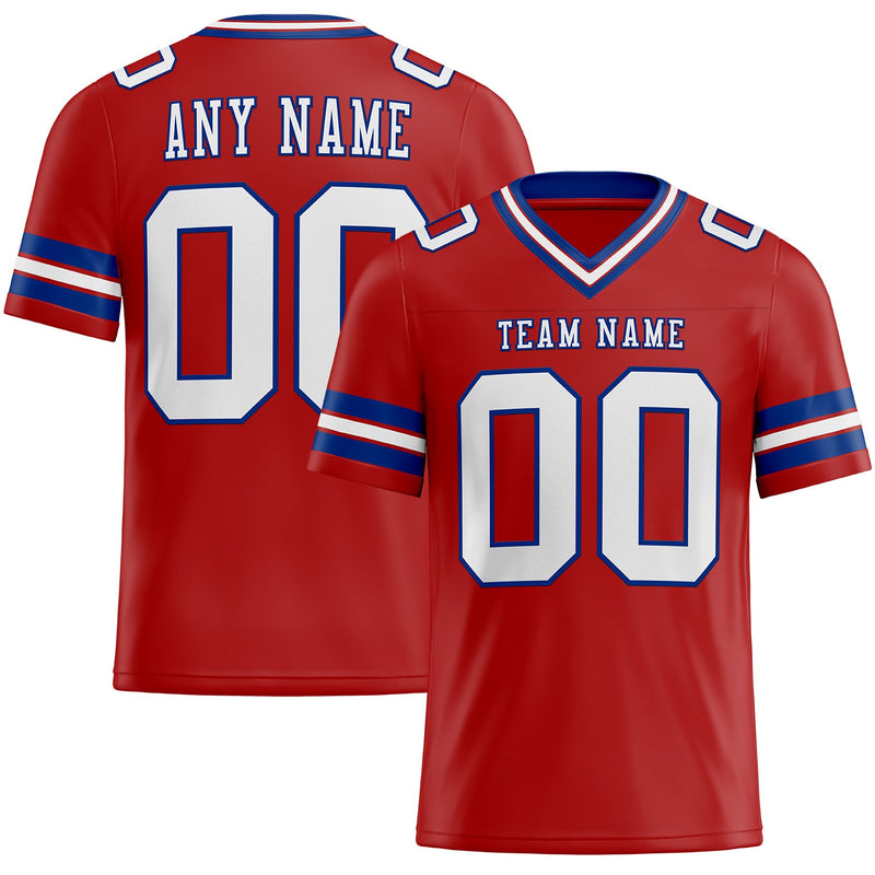 Custom Football Jersey - Red White-Royal Authentic