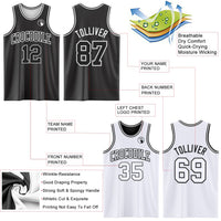 Custom Basketball Jersey - Reversible Black White Double Side Sublimation Set