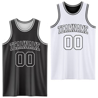 Custom Basketball Jersey - Reversible Black White Double Side Sublimation Set